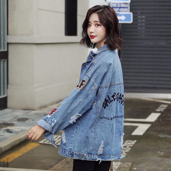 basic denim coat bombers vintage fabric patchwork denim jacket women cowboy jeans 2020 spring frayed ripped hole jean jacket, Black;brown
basic denim coat bombers vintage fabric patchwork denim jacket women cowboy jeans 2020 spring frayed ripped hole jean jacket, Black;brown