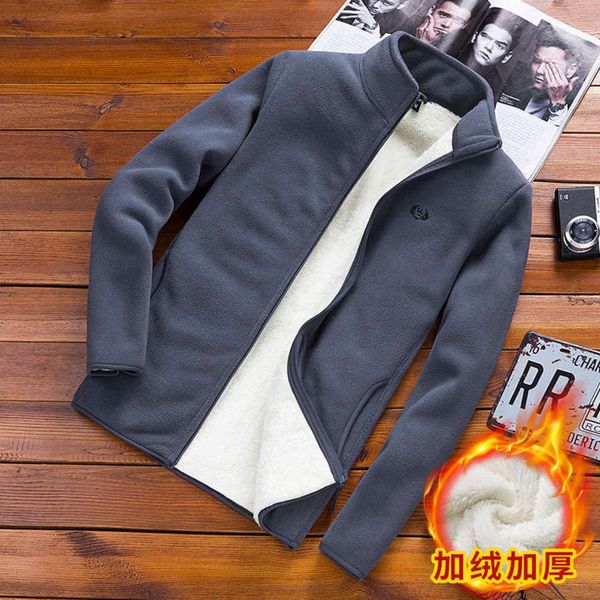 sweater autumn and style winter new casual korean fashion rocking coat men's plush fleece sportswear thickening, Gray 
sweater autumn and style winter new casual korean fashion rocking coat men's plush fleece sportswear thickening, Gray