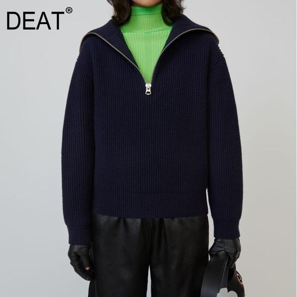 deat new autumn winter fashion casual long sleeve solid color zipper lapel sweater coat thickened loose pullover women sf945, White;black
deat new autumn winter fashion casual long sleeve solid color zipper lapel sweater coat thickened loose pullover women sf945, White;black