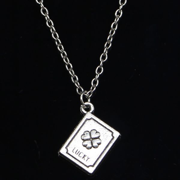 20pcs new fashion necklace 15x13x3mm lucky clover book pendants short long women men colar gift jewelry choker 201014, Silver
20pcs new fashion necklace 15x13x3mm lucky clover book pendants short long women men colar gift jewelry choker 201014, Silver