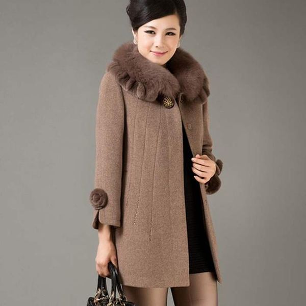 spring and autumn women coats winter long female wool coat women's outwears detachable collars plus size l-5xl, Black
spring and autumn women coats winter long female wool coat women's outwears detachable collars plus size l-5xl, Black