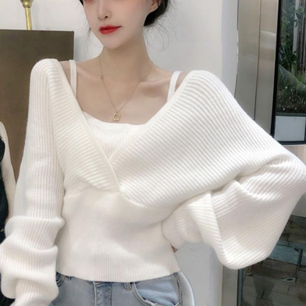 women's sweaters sweet knitted sweater women autumn winter patchwork pullpver female loose casual japanse style korean 2021, White;black
women's sweaters sweet knitted sweater women autumn winter patchwork pullpver female loose casual japanse style korean 2021, White;black