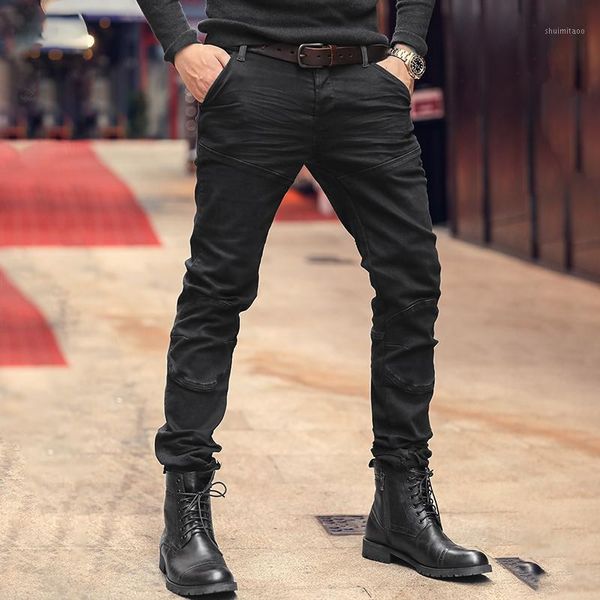 fashion skinny men jeans casual solid knee holes washed dark trousers 2020 comfortable summer male zipper pencil pants k7551, Blue 
fashion skinny men jeans casual solid knee holes washed dark trousers 2020 comfortable summer male zipper pencil pants k7551, Blue