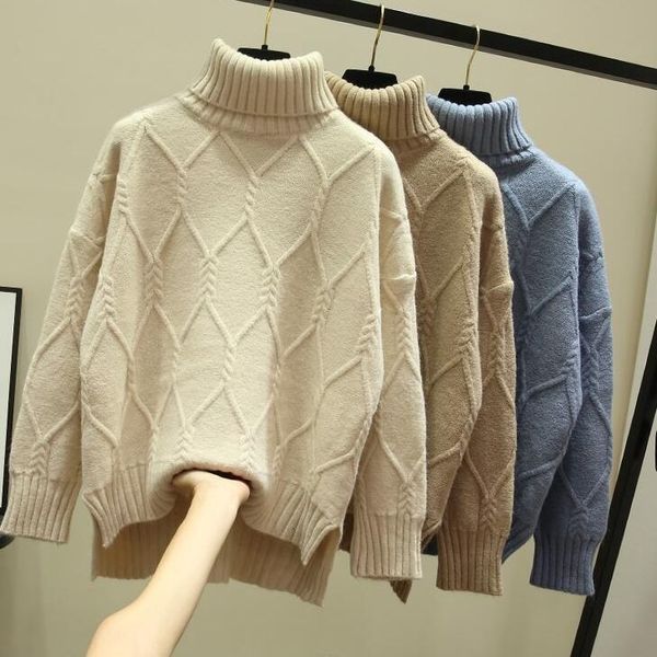 2021 new oversize turtleneck women sweater autumn winter cashmere cotton blend pullover pull femme hiver loose jumper woman sweaters 2sfn, White;black
2021 new oversize turtleneck women sweater autumn winter cashmere cotton blend pullover pull femme hiver loose jumper woman sweaters 2sfn, White;black