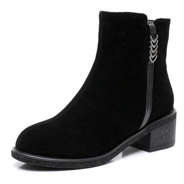 boots scrub cowhide leather women autumn ankle thick with high heels comfort warm winter snow shoes size 35-421, Black
boots scrub cowhide leather women autumn ankle thick with high heels comfort warm winter snow shoes size 35-421, Black