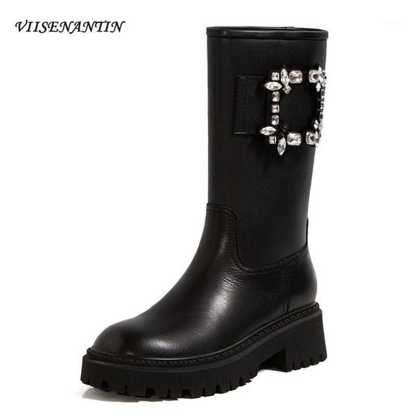 boots autumn winter rhinestone square buckle cowhide round toe mid-heeled short european american motorcycle women1, Black
boots autumn winter rhinestone square buckle cowhide round toe mid-heeled short european american motorcycle women1, Black