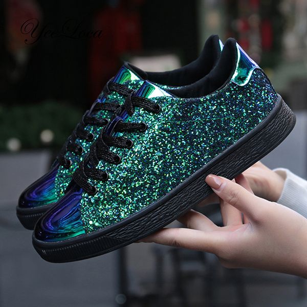 womens fashion casual rock glitter sparkling sneakers women's encrusted lace up shoes white sole fashion street sneakers shiny 201202, Black
womens fashion casual rock glitter sparkling sneakers women's encrusted lace up shoes white sole fashion street sneakers shiny 201202, Black