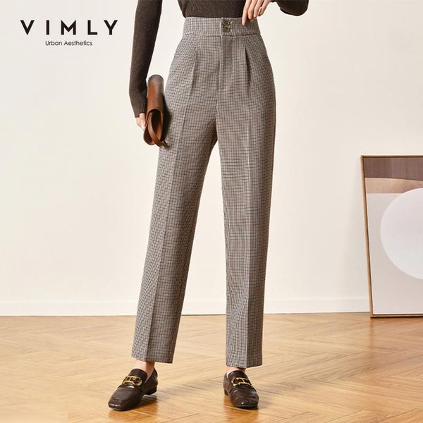 women's pants & capris vimly winter suit elegant high waist plaid pockets buttons office lady work wear bottoms female f3652, Black;white
women's pants & capris vimly winter suit elegant high waist plaid pockets buttons office lady work wear bottoms female f3652, Black;white