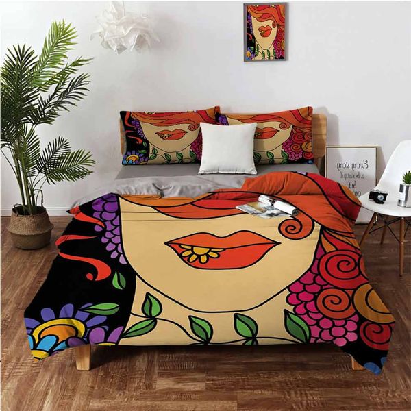 surrealistic abstract portrait of a woman with swirly hair flowers and leavesbedding 3-piece set
surrealistic abstract portrait of a woman with swirly hair flowers and leavesbedding 3-piece set