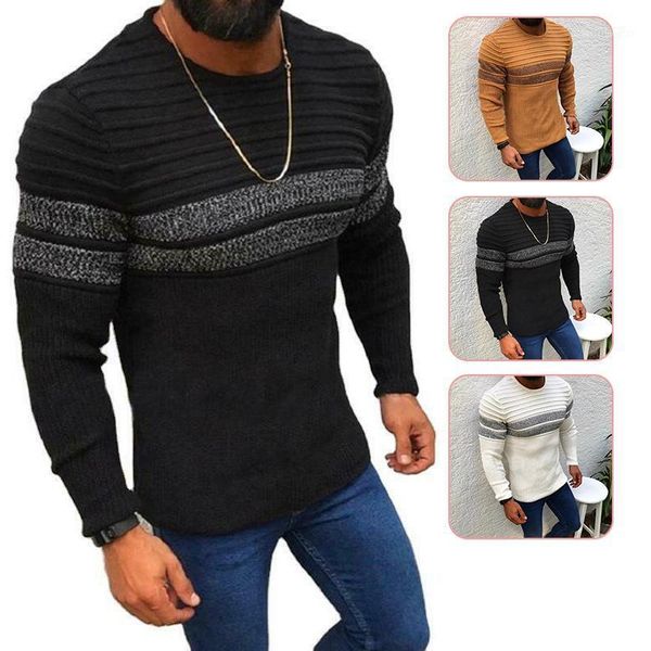 men's sweaters fashion men knitted sweater autumn winter warm striped pullovers casual round neck long sleeve pull homme1, White;black
men's sweaters fashion men knitted sweater autumn winter warm striped pullovers casual round neck long sleeve pull homme1, White;black