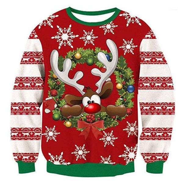 women's sweaters o collar christmas sweater 3d antler printing novelty ugly men women pullover long sleeve1, White;black
women's sweaters o collar christmas sweater 3d antler printing novelty ugly men women pullover long sleeve1, White;black