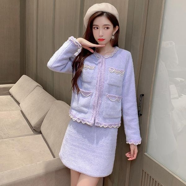 women's tracksuits elegant purple two-piece faux fur women woolen sets autumn winter pearls beading patchwork pocket jacket coat skirt, Gray
women's tracksuits elegant purple two-piece faux fur women woolen sets autumn winter pearls beading patchwork pocket jacket coat skirt, Gray