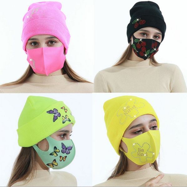 7 colors women knitted hat letters butterfly diamond designers adults winter warm hat ice silk face mask outdoor ski cap masks set e112103, Yellow
7 colors women knitted hat letters butterfly diamond designers adults winter warm hat ice silk face mask outdoor ski cap masks set e112103, Yellow