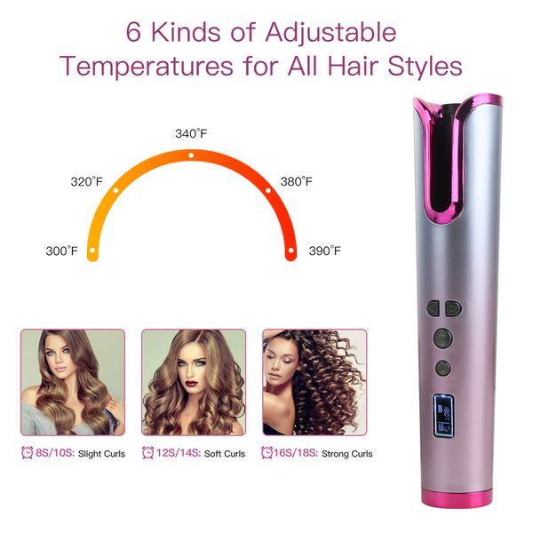 wireless automatic hair curler cordless portable hair iron curler waves usb rechargeable lcd display fast heating ceramic curly perfections
wireless automatic hair curler cordless portable hair iron curler waves usb rechargeable lcd display fast heating ceramic curly perfections