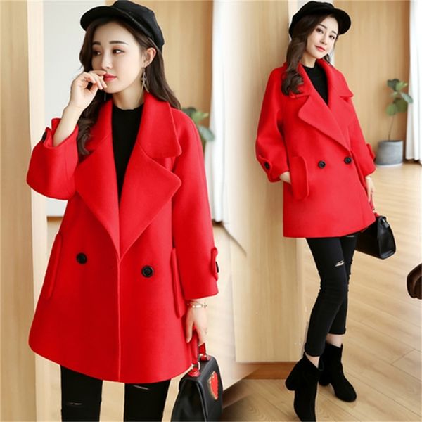 2020 new autumn woolen coat the women of vintage mantle let loose korean red ladies jackets long women's jacket nnbc, Black
2020 new autumn woolen coat the women of vintage mantle let loose korean red ladies jackets long women's jacket nnbc, Black