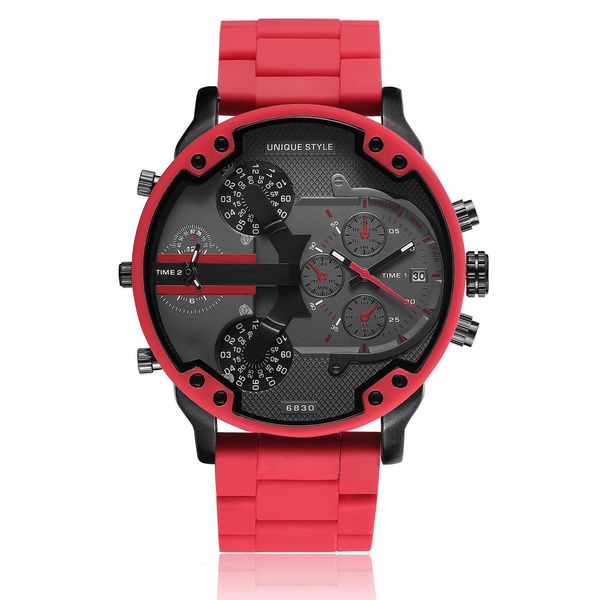 selling sports men's quartz watch dz red watch iced out watch large dial steel belt folding buckle, Silver
selling sports men's quartz watch dz red watch iced out watch large dial steel belt folding buckle, Silver