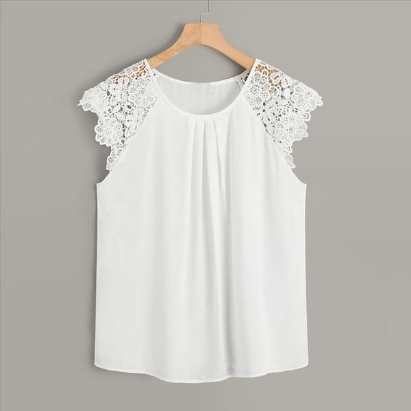 fashion blouses womens plus size solid o neck floral lace shoulder shirt blouse womens clothing blusa f3, White
fashion blouses womens plus size solid o neck floral lace shoulder shirt blouse womens clothing blusa f3, White