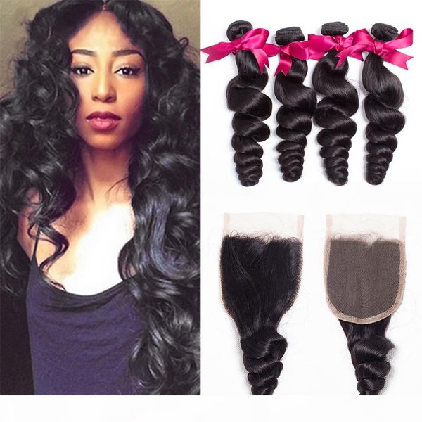 loose wave human hair weaves with closure brazilian unprocessed natural hair bundles with lace closure hair extensions, Black;brown
loose wave human hair weaves with closure brazilian unprocessed natural hair bundles with lace closure hair extensions, Black;brown