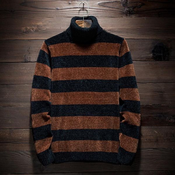 2020 brand winter men's fashion turtleneck sweater stripe pullover for male leisure sweater, White;black
2020 brand winter men's fashion turtleneck sweater stripe pullover for male leisure sweater, White;black