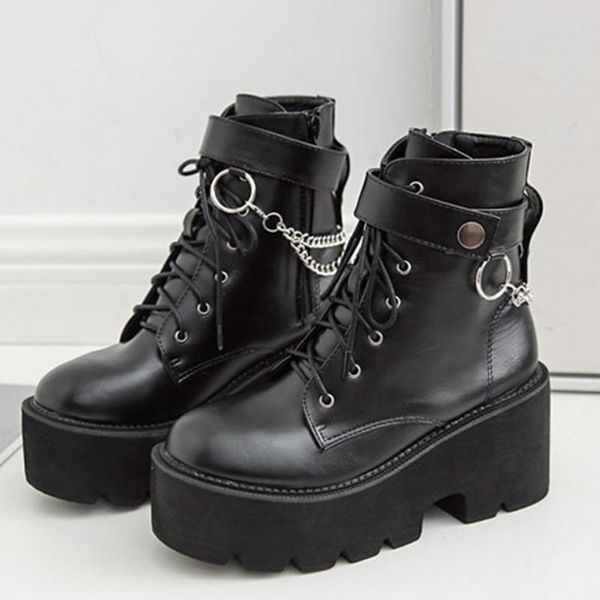 boots 2021 chain women leather autumn block gothic black punk style platform shoes female footwear woman
boots 2021 chain women leather autumn block gothic black punk style platform shoes female footwear woman