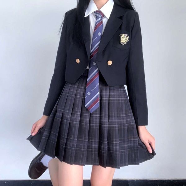 basic jk uniform coat black long sleeve genuine short autumn winter suit academic style, White;black
basic jk uniform coat black long sleeve genuine short autumn winter suit academic style, White;black
