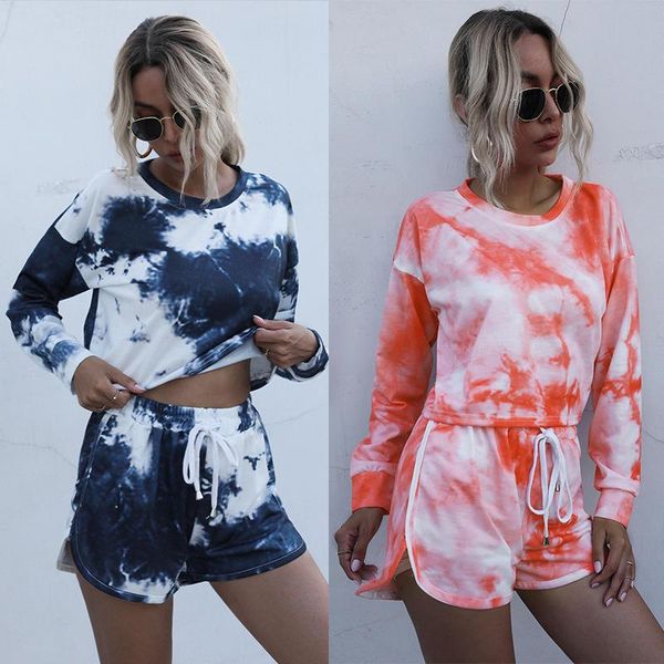 women's tracksuits women casual long sleeves round neck home tie-dye t-shirt drawstring shorts sets ladies loose walking short pants, Gray
women's tracksuits women casual long sleeves round neck home tie-dye t-shirt drawstring shorts sets ladies loose walking short pants, Gray