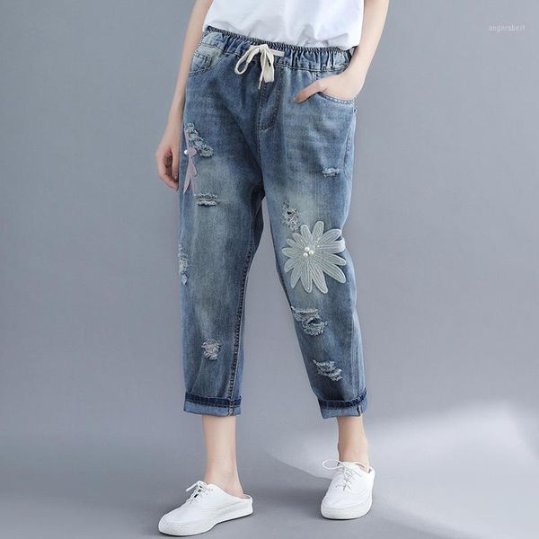 boyfriend jeans for women clothes casual embroidery high waist jeans femme denim pants elastic vintage plus size mom q25891, Blue
boyfriend jeans for women clothes casual embroidery high waist jeans femme denim pants elastic vintage plus size mom q25891, Blue