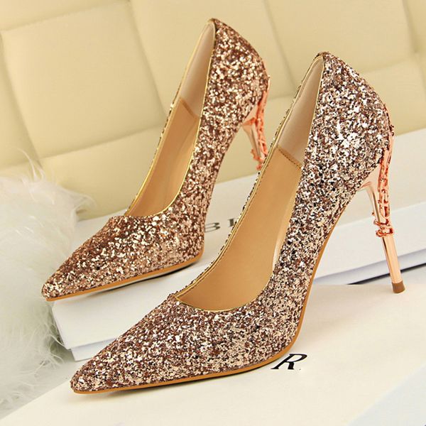 wedding dress 9.5cm metal stiletto high heels pumps shallow ladies design all-match women's shoes, Black
wedding dress 9.5cm metal stiletto high heels pumps shallow ladies design all-match women's shoes, Black