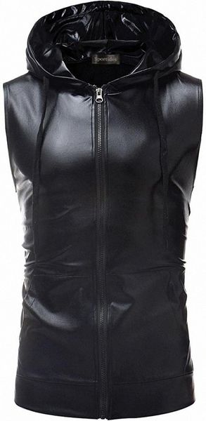 sportides men's casual shiny nightclub style hoodie sleeveless zipped vest tank jza360 q5vb#, Black
sportides men's casual shiny nightclub style hoodie sleeveless zipped vest tank jza360 q5vb#, Black