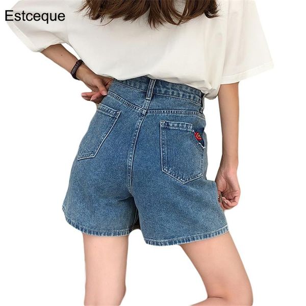 women's shorts strawberry embroidered denim vintage women high waist wide leg summer short jeans, White;black
women's shorts strawberry embroidered denim vintage women high waist wide leg summer short jeans, White;black