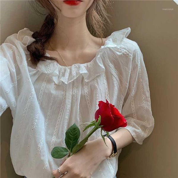 korean ruffled blouse women summer sweet blouses female casual elegant loose white shirts blusas camisas mujer1
korean ruffled blouse women summer sweet blouses female casual elegant loose white shirts blusas camisas mujer1