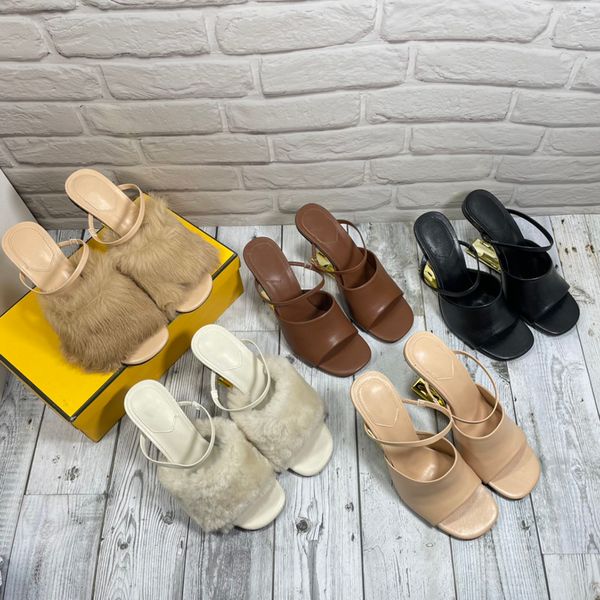 2022 new slippers women sheepskin 8cm metal high heels abnormal heel scuffs genuine leather mink hair peep-toe sandals casual shoes slipper, Black
2022 new slippers women sheepskin 8cm metal high heels abnormal heel scuffs genuine leather mink hair peep-toe sandals casual shoes slipper, Black