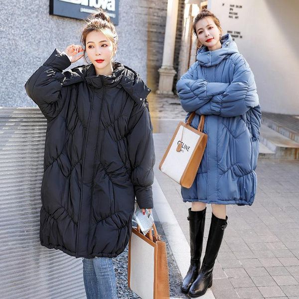 women's down & parkas bust 150 cotton jacket extra large size long hooded diamond grid thickened loose coat parka mujer winter clothing, Black
women's down & parkas bust 150 cotton jacket extra large size long hooded diamond grid thickened loose coat parka mujer winter clothing, Black