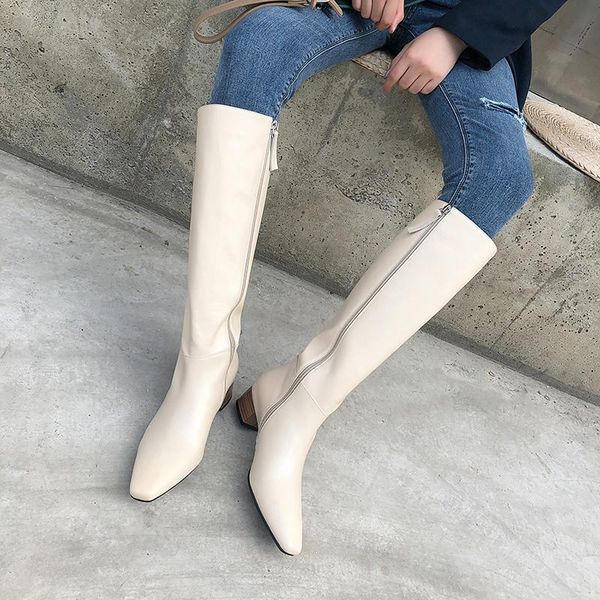 boots 2021 brand side zipper squae toe knee high est long autumn winter wedding office shoes woman size 42 43, Black
boots 2021 brand side zipper squae toe knee high est long autumn winter wedding office shoes woman size 42 43, Black