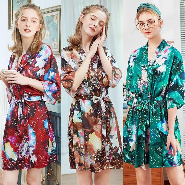 women's sleepwear silk satin wedding bride bridesmaid robe floral bathrobe short kimono night bath fashion dressing gown for women1, Black;red
women's sleepwear silk satin wedding bride bridesmaid robe floral bathrobe short kimono night bath fashion dressing gown for women1, Black;red