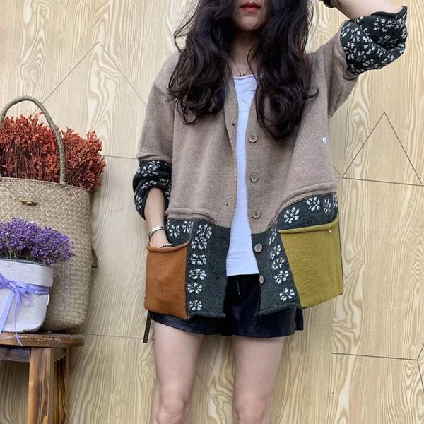 women sweater loose knitting autumn winter retro jackets 2020 new casual panelled pocket ladies all-match sweater coat1, White
women sweater loose knitting autumn winter retro jackets 2020 new casual panelled pocket ladies all-match sweater coat1, White