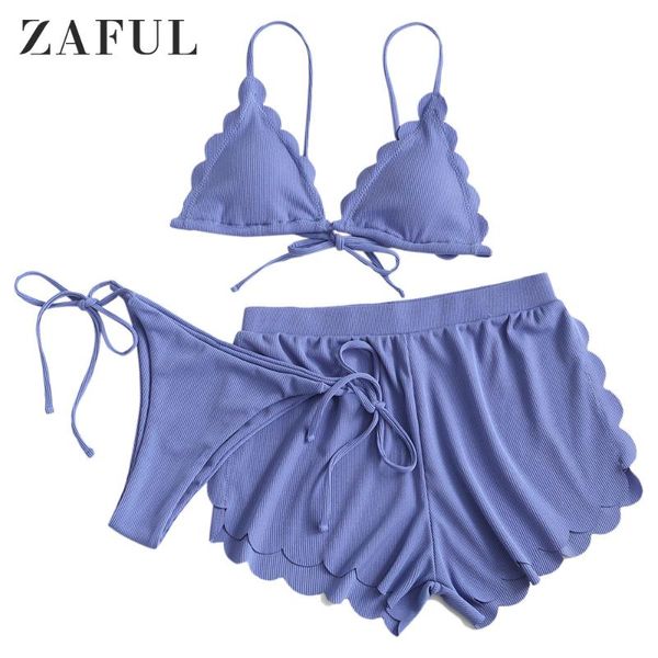 zaful cornflower blue ribbed scalloped cami three pieces bikini swimsuit women low waisted triangle bikini sets padded swimwear, White;black
zaful cornflower blue ribbed scalloped cami three pieces bikini swimsuit women low waisted triangle bikini sets padded swimwear, White;black