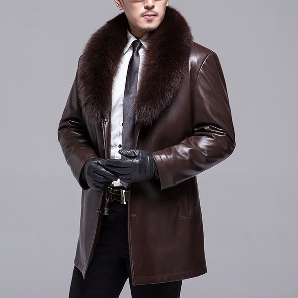 2020 men's middle-aged fox long fur collar and thick winter coat sheepskin keep warm chartering jacket 3n1u, Black
2020 men's middle-aged fox long fur collar and thick winter coat sheepskin keep warm chartering jacket 3n1u, Black