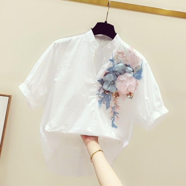 flower embroidery women blouse and shirts real flower 2020 summer new v-neck short sleeved cotton lady shirts outwear 1, White
flower embroidery women blouse and shirts real flower 2020 summer new v-neck short sleeved cotton lady shirts outwear 1, White