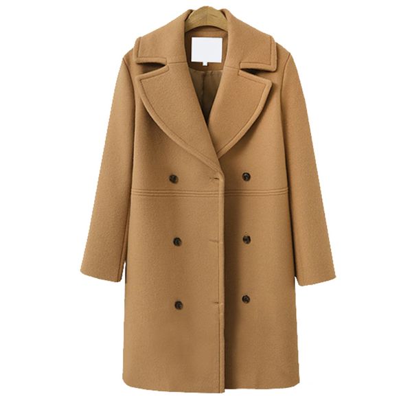 autumn winter plus size women's double-breasted mid-length warm and fashionable windbreaker woolen coat, Black
autumn winter plus size women's double-breasted mid-length warm and fashionable windbreaker woolen coat, Black