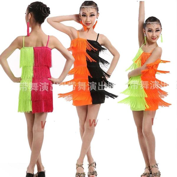 kid children professional tassels latin salsa dance dress girls ballroom tango dresses stage wear costumes dancing outfits, Black;red
kid children professional tassels latin salsa dance dress girls ballroom tango dresses stage wear costumes dancing outfits, Black;red