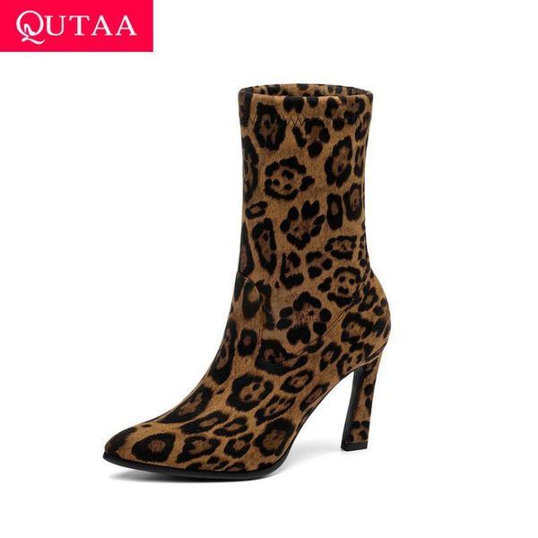 boots qutaa 2021 leopard stretch suede women ankle slip on hoof high heels autumn winter shoes short size 34-43, Black
boots qutaa 2021 leopard stretch suede women ankle slip on hoof high heels autumn winter shoes short size 34-43, Black