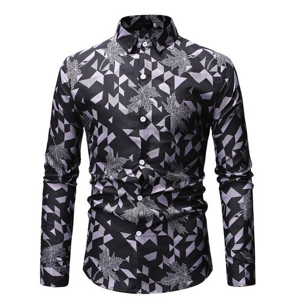 men's casual shirts 2021 long-sleeved shirt leaf pattern dress wedding tuxedo stage male singer wearing top, White;black
men's casual shirts 2021 long-sleeved shirt leaf pattern dress wedding tuxedo stage male singer wearing top, White;black