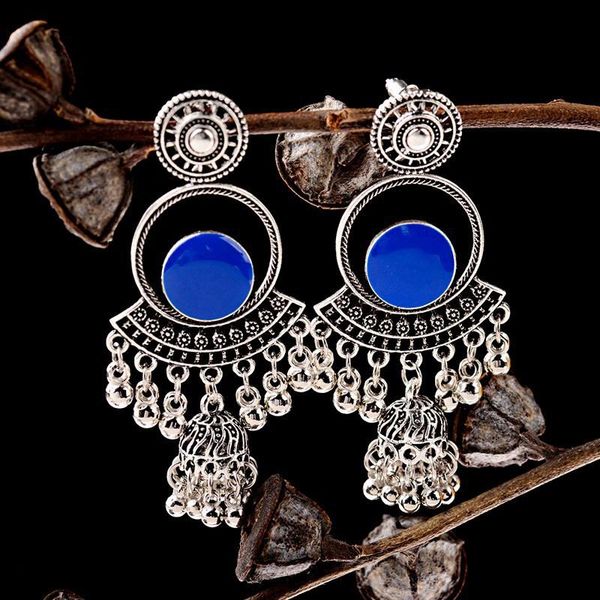 dangle & chandelier retro bollywood silver color blue turkish bells jhumka earrings afghan women's vintage turkey beads tassel
dangle & chandelier retro bollywood silver color blue turkish bells jhumka earrings afghan women's vintage turkey beads tassel