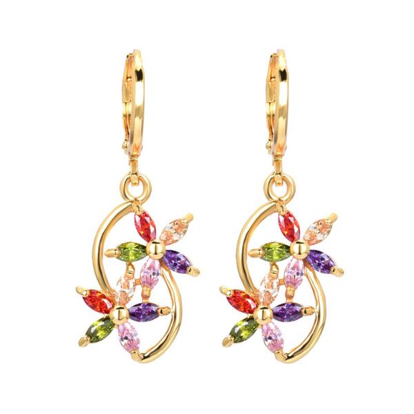 new fashion cz drop earrings gold color double flowers multi-color women jewelry, Silver
new fashion cz drop earrings gold color double flowers multi-color women jewelry, Silver