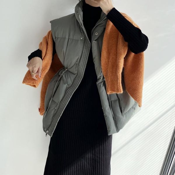 women's vests tie long cotton stand collar waistcoat autumn winter 2021 korean fashion down vest jacket, Black;white
women's vests tie long cotton stand collar waistcoat autumn winter 2021 korean fashion down vest jacket, Black;white