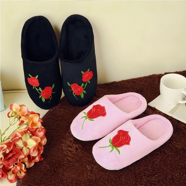 women indoor slippers rose embroider short plush spring autumn flat shoes woman home slides soft sole female warm floor slippers #db3s, Black
women indoor slippers rose embroider short plush spring autumn flat shoes woman home slides soft sole female warm floor slippers #db3s, Black