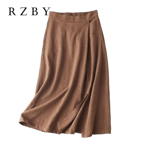 2020 new autumn skirts side slit cotton linen skirt semi elastic waist design elegant style pockets on both sides falda rzby174, Black
2020 new autumn skirts side slit cotton linen skirt semi elastic waist design elegant style pockets on both sides falda rzby174, Black