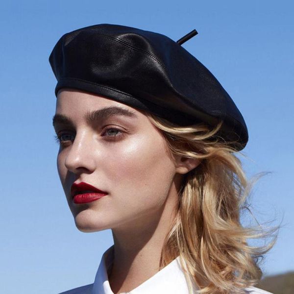 women caps pu leather beret hat women cap female ladies beanie beret girls for spring and autumn, Blue;gray
women caps pu leather beret hat women cap female ladies beanie beret girls for spring and autumn, Blue;gray