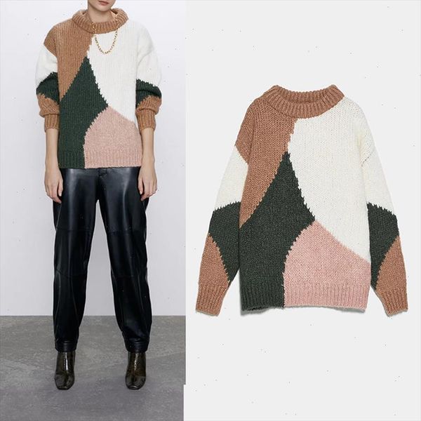 women sweater za 2021 patchwork o neck casual turtleneck long sleeve cashmere warm elegant pullover drop shipping, White;black
women sweater za 2021 patchwork o neck casual turtleneck long sleeve cashmere warm elegant pullover drop shipping, White;black